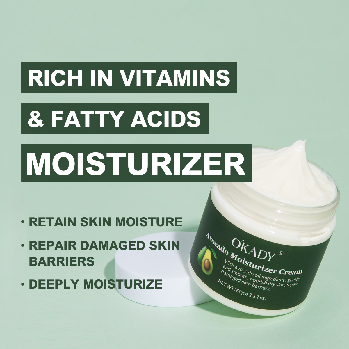 OKADY Organic Avocado Nourish Glow Face Moisturizer